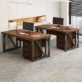 thumbnail image 4 of Executive Setup Office Desk Reception European Dark Storage Computer Desks Student Study Escritorios De Ordenador Furnitures My Lux Decor Round, 4 of 33
