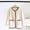 004Beige, variant on Generic Women's Plush Pajama Tops Button Down Sleepwear Fuzzy Fleece Jacket Long Sleeve Soft Warm Winter Coat with Pockets