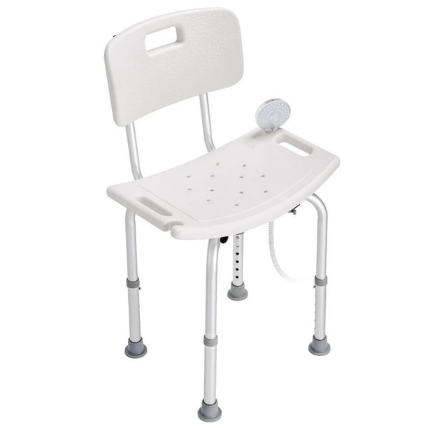 Shower Chair, Shower Seat with Back, Adjustable Height Shower Stool, Shower Chair for Inside Shower Bathtub, Non-slip Bathroom Bench Bath Chair for Elderly Disabled Handicap, 350 lbs Capacity