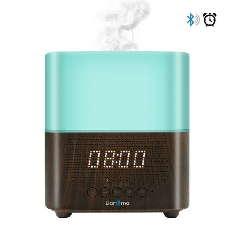 Alarm Essential Oil Diffuser,300ml Aromatherapy, Alarm Clock, Bluetooth Speaker,Dark Wood
