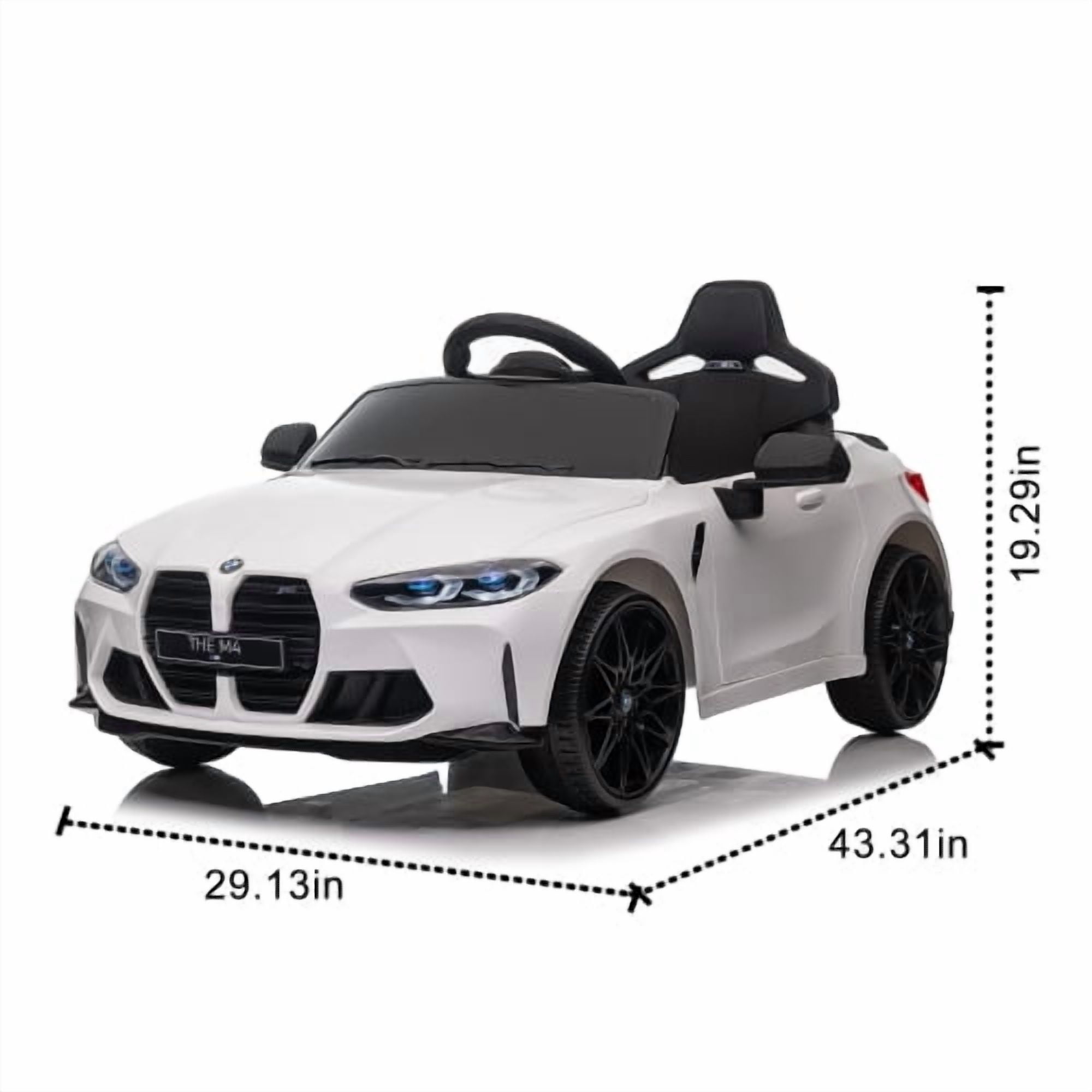 white BMW M4 12v Kids ride on toy car 2.4G W/Parents Remote Control,Three speed adjustable,Power display, USB,MP3 ,Bluetooth,LED light