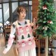thumbnail image 4 of 2024 Nuevo suéter de punto para mujer Otoño Invierno Imitación de visón Polar Estampado Superior Suéter de moda navideña Suéter suelto coreano Dulce, 4 of 5