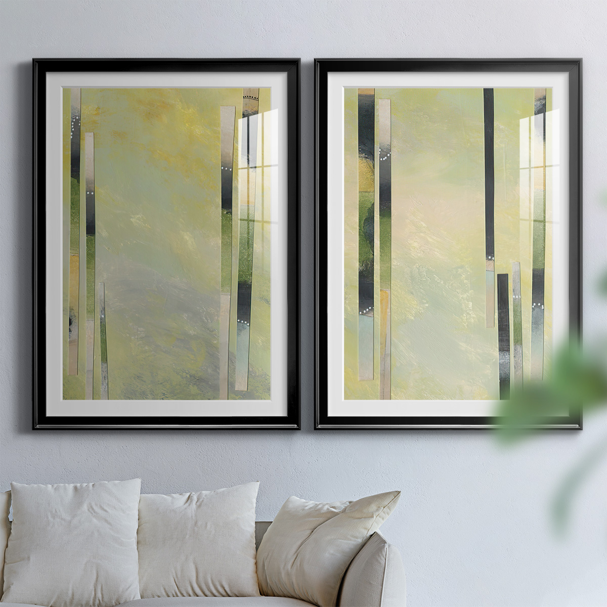 Wexford Home Neutral Assemblage III Premium Framed Print, 18.5" x 24.5" - Ready to Hang, Black (Set of 2)
