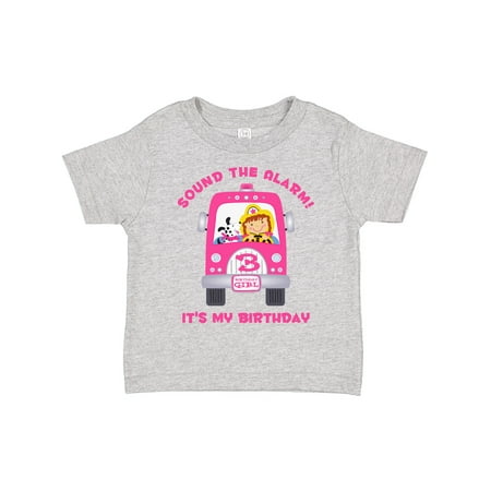 

Inktastic Fire Truck Girl 3rd Birthday Gift Toddler Toddler Girl T-Shirt