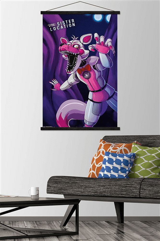 Five Nights at Freddy's: Sister Location - Funtime Foxy Wall Poster with Magnetic Frame, 22.375" x 34"