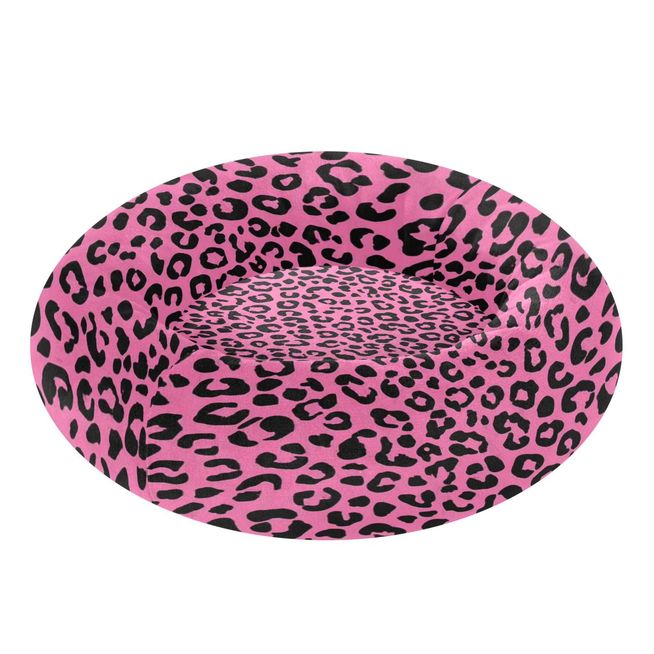 Iauyy Pet Couch Donut Cat Bed for Indoor Cats/Small Dogs Washable & Machine with Non-slip Bottom Calming Cat Furniture, Print Pattern (M)