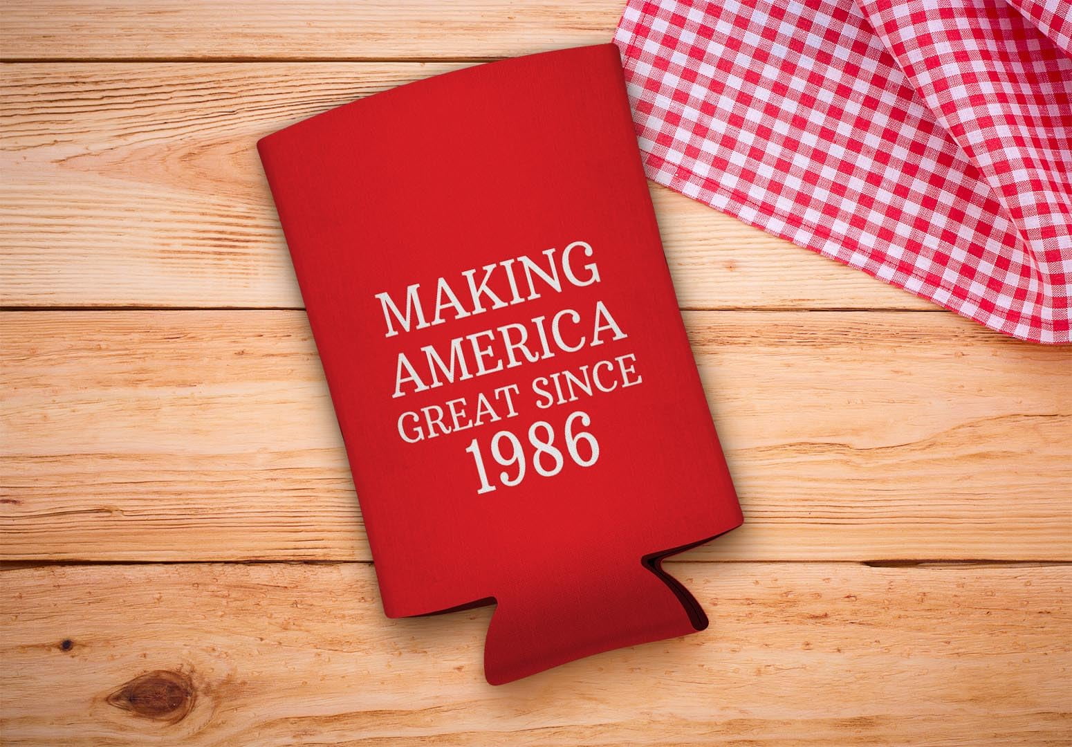 40th Birthday Coolie Making America Great Since 1986 12-Pack Ultra Slim Can Thermocoolers