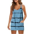 thumbnail image 2 of Fankiway Ensemble Mode Femme Col en V Sans Manches Poches Robe Pull Shorts Ensemble 2 Pcs Jupe Été, 2 of 5