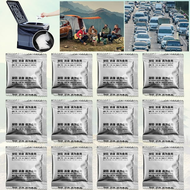 Polvo De Caca12 Uds productos químicos para inodoro de Camping Gel para caca polvo de inodoro portátil para inodoro de Camping
