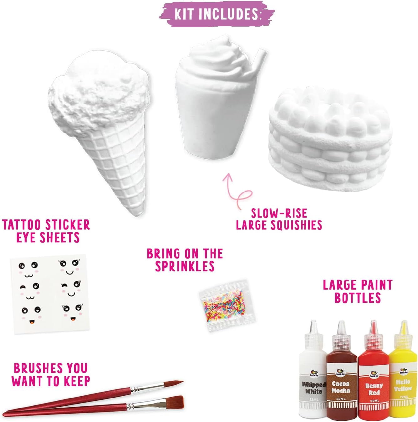 8 PCS CASE of Dessert Squishies Paint Kit