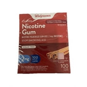 Walgreens Nicotine Gum, Stop Smoking Aid, 2mg, Coated Cinnamon