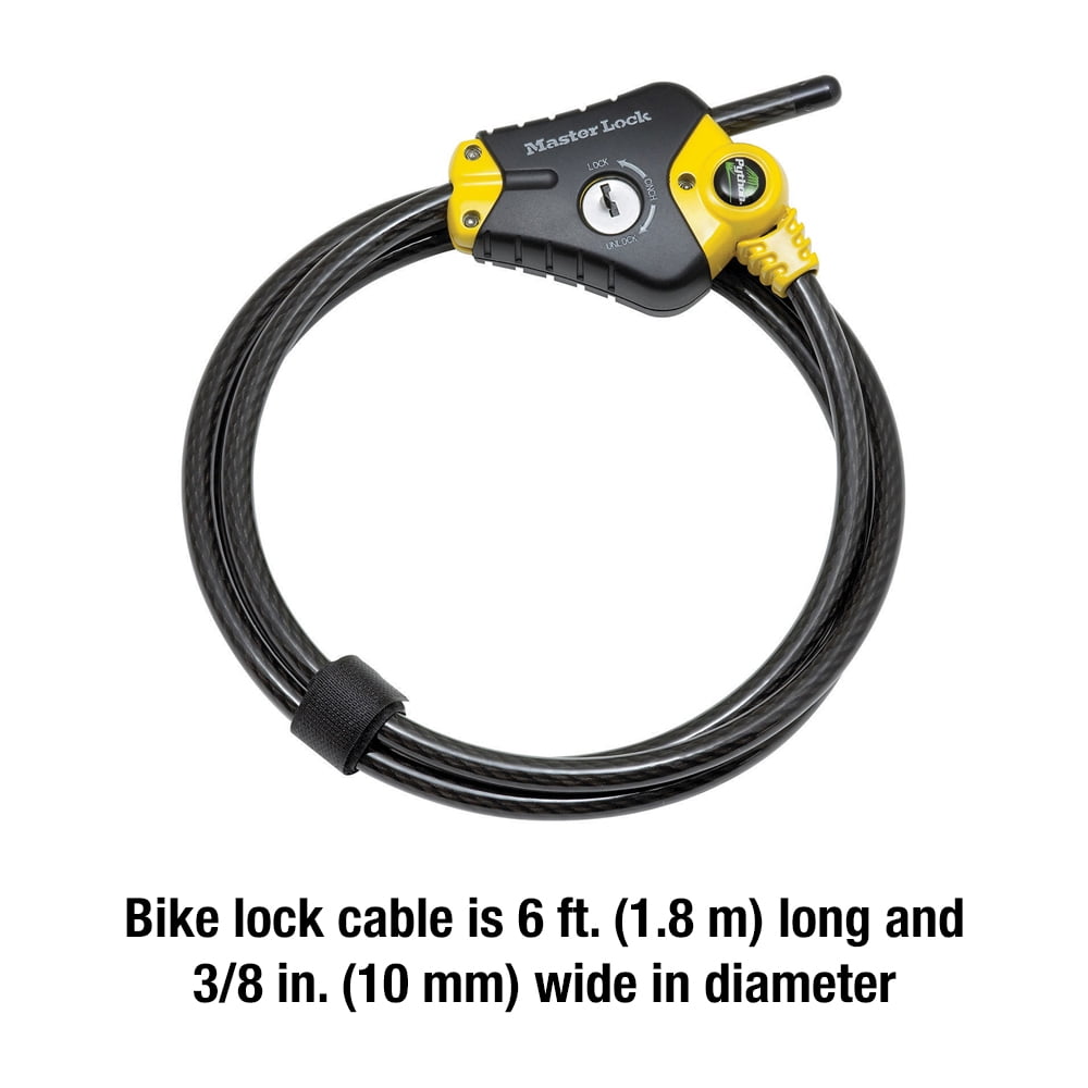 Master Lock Python Adjustable Keyed Cable Lock 6-ft x 10mm Steel