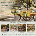 thumbnail image 6 of Round Outdoor Tablecloth with Umbrella Hole and Zipper, Sunflower Bee Tablecloth with Elastic Waterproof, Farmhouse Brown Wooden Botanical Floral Patio Table Covers for 36" - 44" Picnic Pool Tables, 6 of 9