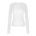thumbnail image 3 of Womens Long Sleeve Shirts Fall Fashion Basic Crop Tops Slim Fit Winter Clothes T-Shirts Trendy Tops Casual Soft Casual Workout Streetwear Crewneck Lightweight Tops for Teens and Women, 3 of 8