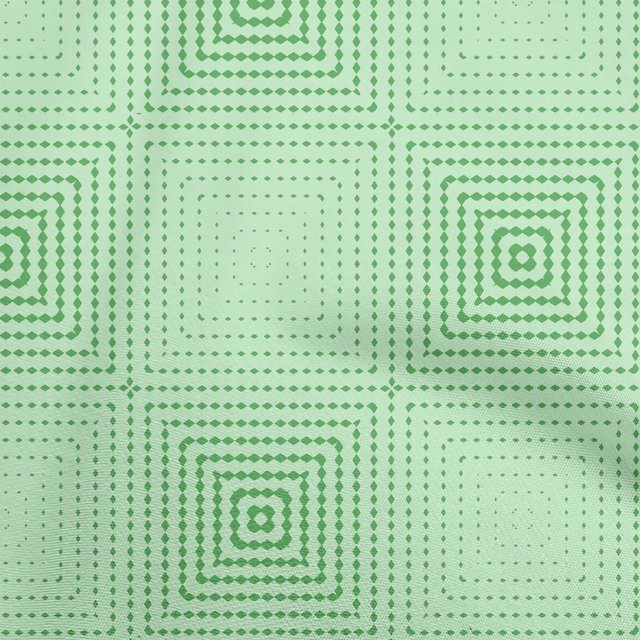 oneOone Rayon Green Fabric Geometric Craft Projects Decor Fabric Printed By The Yard 56 Inch Wide