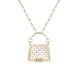 thumbnail image 3 of S925 sterling silver gold-plated light luxury bag necklace, 3 of 5