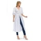 thumbnail image 4 of Blusa larga con abertura Roman Fashion /Juvenil, 6564 (Blanco) blanco G, 4 of 4