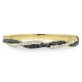 thumbnail image 3 of 0.25 Carat (ctw) 10k Gold Round Black & White Diamond Ladies Wedding Band Swirl Stackable Ring 1/4 CT, 3 of 4