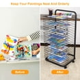thumbnail image 4 of Huloretions Art Drying Rack with 4 Lockable Wheels,Art Storage Rack With 16 Removable Shelves,Art Organizer 18" D x 26" W x 26" H For Art Studio Artwork Craft Room Desktop, 4 of 8