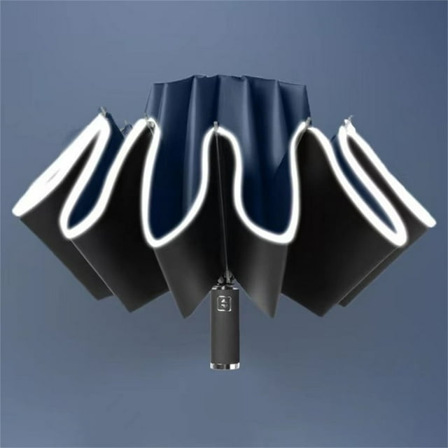 Travel Umbrella Windproof Compact Umbrellaopposite Direction Folding Umbrella Reflective Stripe Windproof Fully Automatic Compact 10 Rib Travel Umbrella Diameter 41 Inch