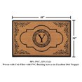 thumbnail image 4 of A1HC Abrilina Natural Coir Monogrammed Door Mat, PVC Backing, Durable Anti-Shed Heavy Duty Doormat for Outdoor Front Porch Entrymat - 30"x48", 4 of 7