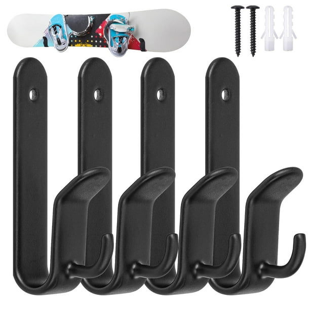 Pinzas de montaje en pared para tablas de snowboard Rolitwils, de acero con protección de goma