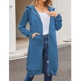 thumbnail image 3 of Chaqueta ELESOL para mujer, casual, holgada, con cremallera, con capucha, azul, 3 of 6