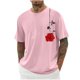 thumbnail image 1 of Camisas de Manga Larga para Hombres Imprimir Casual Cuello Redondo Blusa de Manga Corta, Camisas de Lino para Hombres, 1 of 8