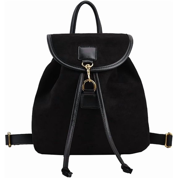 VENSIO-Mini Suede Backpack Purse For Women Small Cute Backpack For Travel Shopping Coffee Color-black-