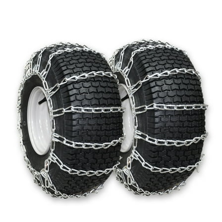 OakTen Set of 2 Tire Chains 20x8x8 & 20x8x10 for Lawn Garden Tractors, 2-Link