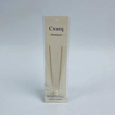 Cxueq Women's 18'' Pendant Necklaces Artificial Pearl Necklace Golden