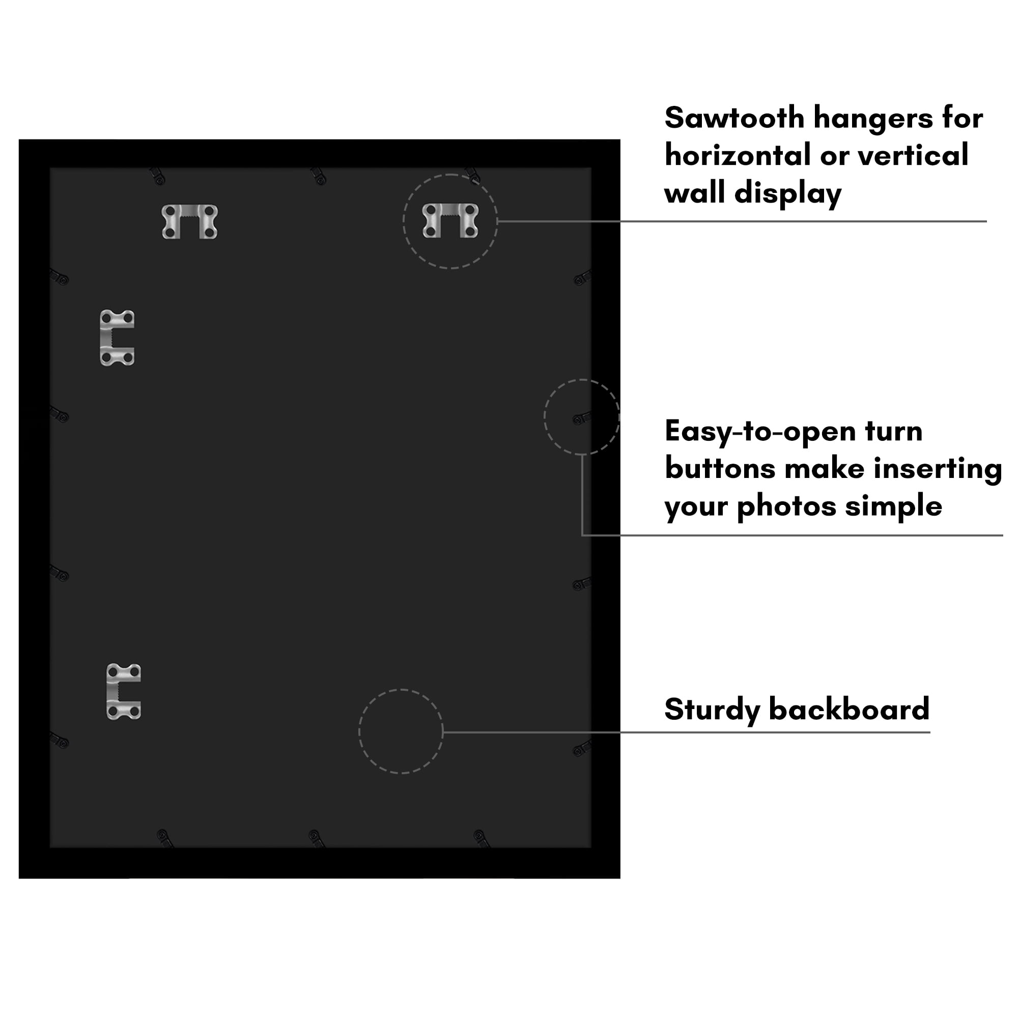 Americanflat 16x20 Picture Frame with Polished Plexiglass with 12x16 Mat Display Photo Epic Collection - Black