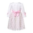 thumbnail image 2 of Little Girls Pink White Floral Adorned Party Dress 4, 2 of 2