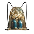 thumbnail image 1 of Xecao Rustic Daisy Mason Jars Pattern Sports Drawstring Backpack - String Swim Gym Bag with Wet Proof Pocket for Women&Men-Small, 1 of 6