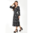 thumbnail image 2 of Vestido estampado hojas Roman Fashion /Juvenil, 1002 (Negro) negro G, 2 of 5