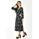 thumbnail image 2 of Vestido estampado hojas Roman Fashion /Juvenil, 1002 (Negro) negro CH, 2 of 5