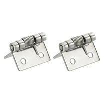 Uxcell 2pcs Spring Loaded Hinges 1" Length Stainless Steel Spring Self-Opening Small Door Hinge for Cabinet Door Box DIY Hardware, Silver