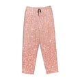 thumbnail image 4 of Naloa Rose Gold Glitter Print Women’s Ultra-Soft Comfy Pajama Lounge Pants with Pockets & Drawstring, 4 of 8