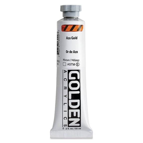 Golden Heavy Body Acrylic Paint - Azo Gold, 59 ml Tube