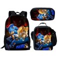 thumbnail image 1 of El conjunto de mochila transfronteriza de Sonic Anime para estudiantes de primaria incluye bolsa de almuerzo y estuche para lápices, material de nailon duradero, 1 of 5