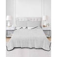thumbnail image 3 of Quilts Queen Size, White Soft Comforter Bedding Set for Bed, Farmhouse Burlap Solid White Color Modern Linen Texture Lightweight Quilted Bedspread with Pillow Cover(2 Pieces), 90x96 Inch, 3 of 6