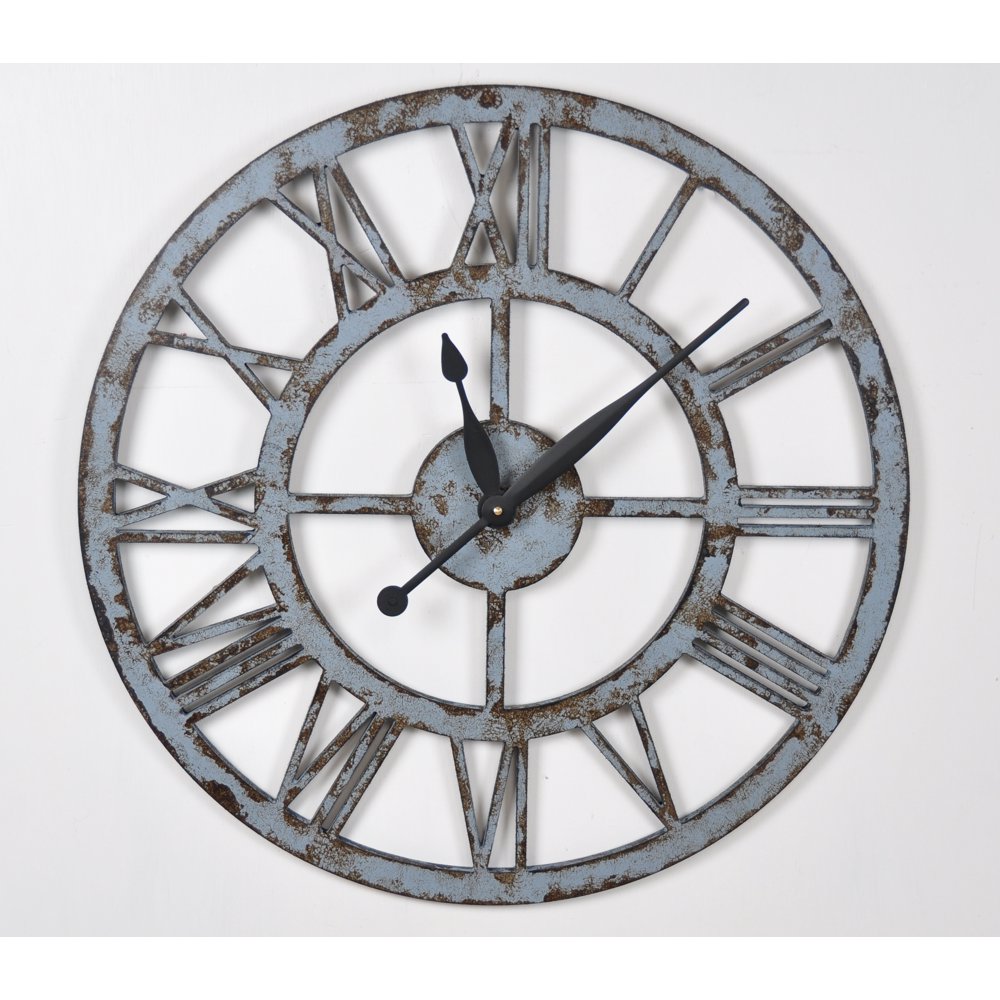 24 Inch Industrial Style Wall Clock Gray