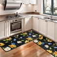 thumbnail image 3 of Kitchen Rugs Sets Of 2,Black Sunflower White Daisy Pattern Anti Fatigue Kitchen Mat Rugs Non Slip Washable,Decorative Kitchen Floor Mats for Kitchen,Sink,Laundry,17"x47"+17"x47", 3 of 5