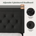 thumbnail image 4 of Amolife Queen Size Bed Frame with Upholstered Adjustable Headboard, No Box Spring Required, Black, Fabric, 4 of 10