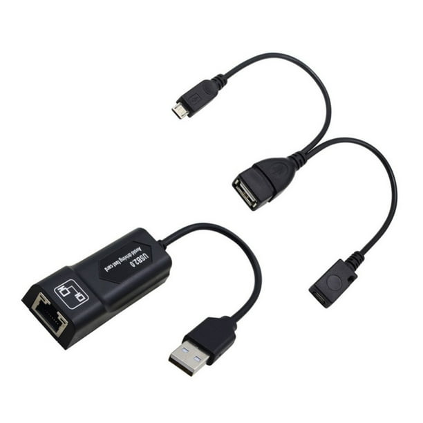 stabil Algebraisk beløb Ethernet Adapter for CHROMECAST and FIRE Stick, Micro USB 2.0 to RJ45  Ethernet Adapter with Power - Walmart.com
