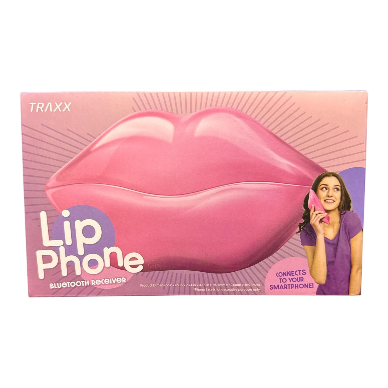 Lip Phone Bluetooth Receiver, Pink Wireless Retro Handset