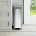 thumbnail image 7 of Glad Kitchen Trash Can, 12 Gallon Stainless Steel Slim Step Garbage Bin with Grey Lid, Silver, 7 of 7