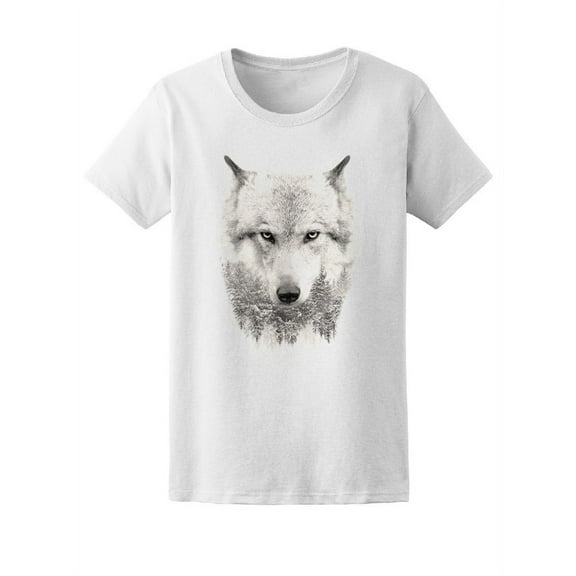 Beautiful Vintage Wolf Sketch T-Shirt Women -Image by Shutterstock, Female Large