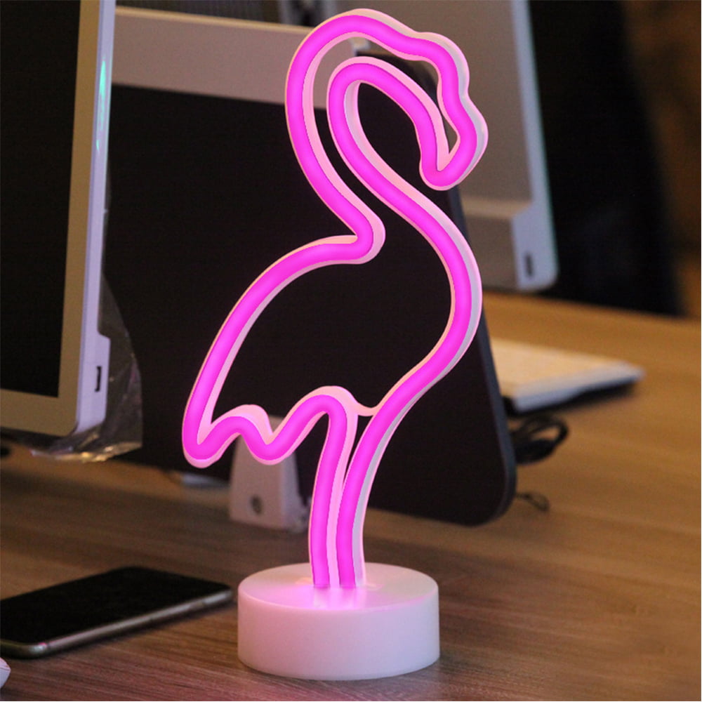Pink Flamingo Model Neon Led Light Table Lamp Decorative Led Lamp