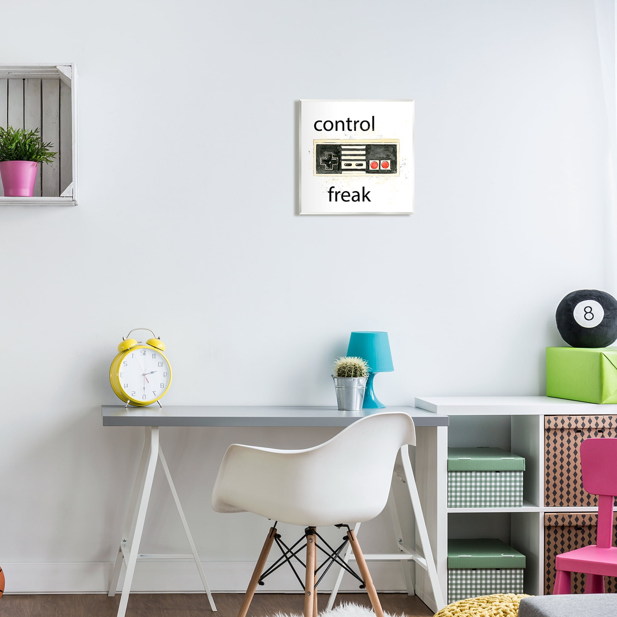 Stupell Industries Control Freak Vintage Gamer Art for Kids Painting Unframed Art Print Wall Art